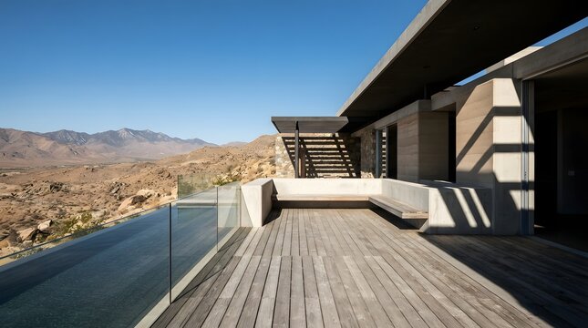 Luxury Desert Terrace Overlooking Mountains