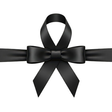 Black ribbon bow tied on a black ribbon
