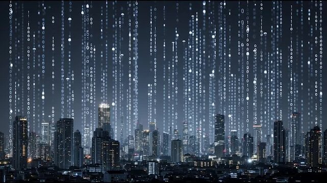 Smart digital city with connection cyber security network reciprocity over the twilight cityscape.future wireless digital city and social media networking systems that connects people within the city