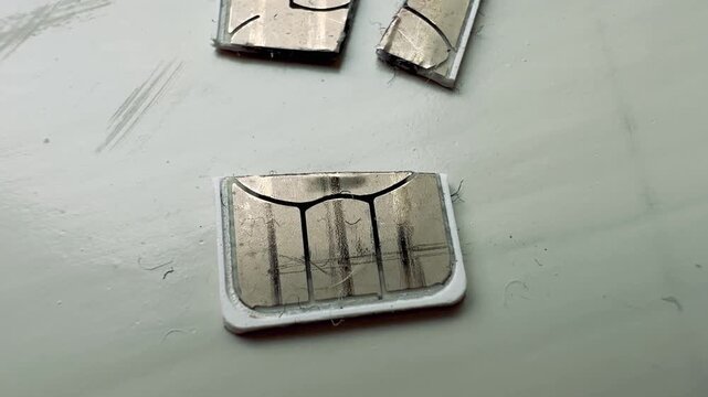 Destroyed Sim Card Cut Into Pieces Privacy Concept