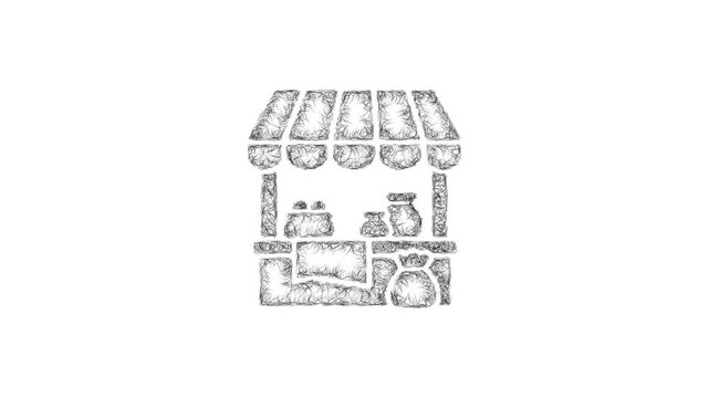 Sketch market icon animation - smooth progressive reveal