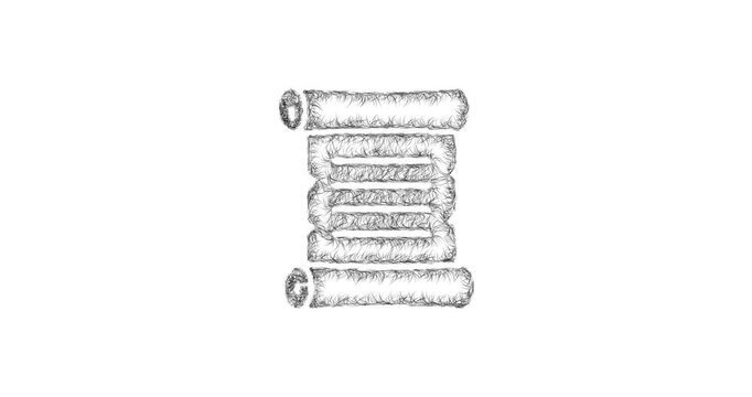 Sketch scroll icon animation - smooth progressive reveal