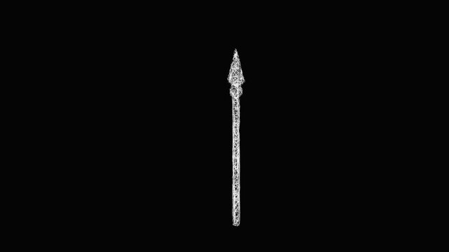 Sketch spear icon animation - smooth progressive reveal