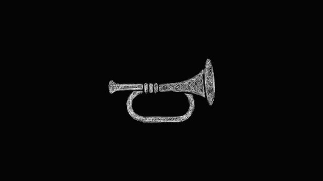 Sketch bugle icon animation - smooth progressive reveal