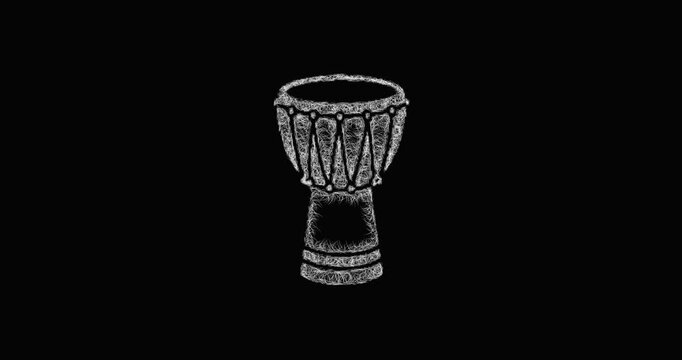 Sketch drum icon animation - smooth progressive reveal