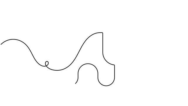 Modern green energy electric plug with leaf icon sign continuous one line drawing moving on white background minimalist single art animation