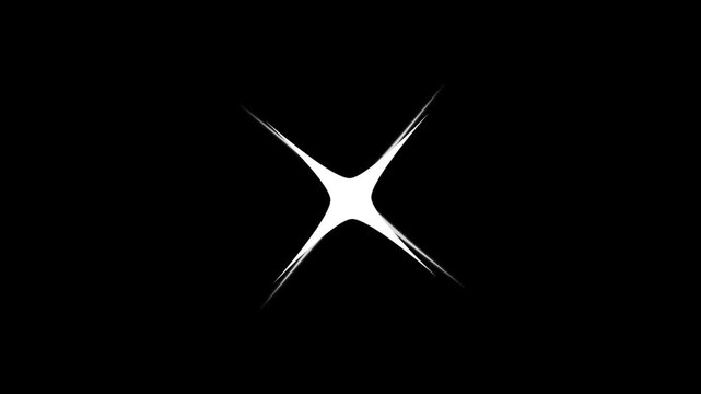 Twinkle sparkling stars shine 4K seamless loop animation on black background, Sparkle twinkle single star animation, glowing white doodle stars, glitter shine bursts.