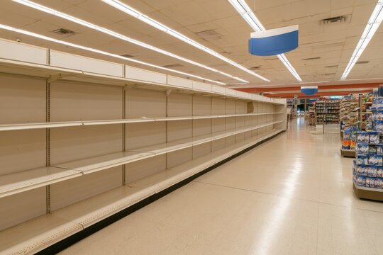 empty store shelves showing up coming recession