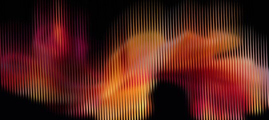 Abstract vertical lines background with glowing orange and red light
