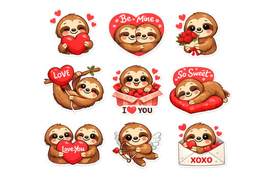 Adorable otters celebrating love on St. Valentine's Day