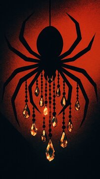 Gothic spider chandelier silhouette