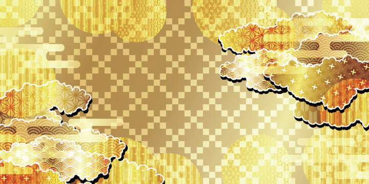 Elegant Golden Traditional Japanese Pattern Background Design