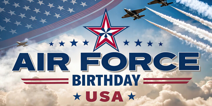 US Air Force Birthday USA Retro Military Aviation Celebration Poster