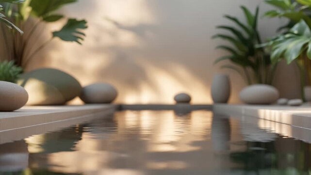 Wallpaper with copy space for text on calm relaxing abstract spa interior background AI Generative