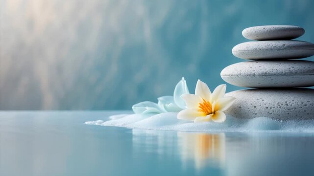 Wallpaper with copy space for text on calm relaxing abstract spa interior background AI Generative