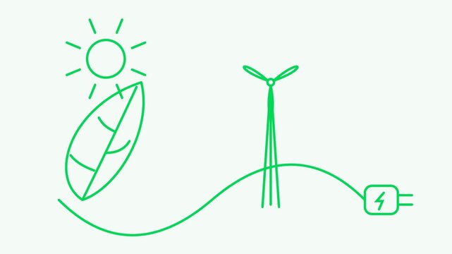 Green ecology elements drawing animation