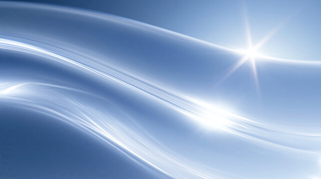 Abstract Blue Wave Background with Bright Light Rays
