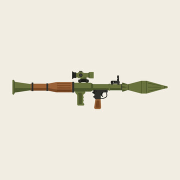 Illustration of a rocket-propelled grenade launcher with scope.