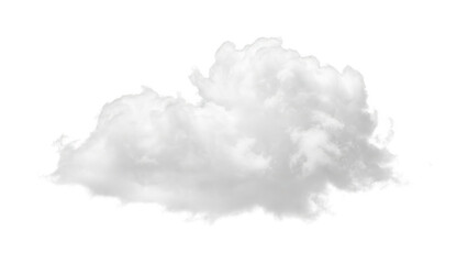 Obraz premium Fluffy white cloud with soft natural texture on transparent background for sky design