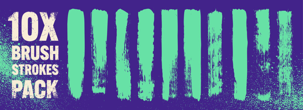 Grunge neon brush strokes, lines, ink smudges, hand-drawn scribble shapes. Handmade sketchy marks, stains, charcoal streaks. Paint textures, dry brush effect. Marker underline. Vector illustration