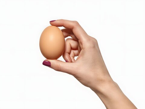 Close-up of a hand holding an egg for food or health concept