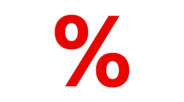 Bright red percent symbol icon for sales and marketing discounts