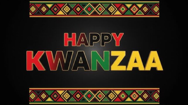 A seamless pattern happy kwanzaa greeting card with traditional patterns