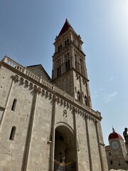 Fototapeta premium Gothic Cathedral Facade with Bell Tower