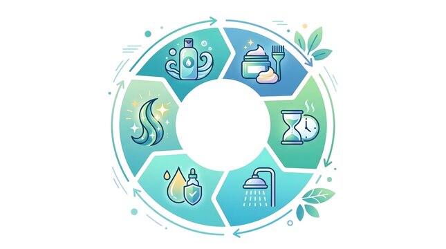Circular skincare product lifecycle diagram featuring natural cosmetics ingredients and recycling symbols skincare products organic beauty