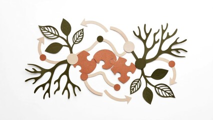 Obraz premium Organic Branch Cutout Design for Nature Illustration