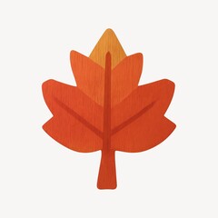 Naklejka premium Autumn leaf with wooden texture.
