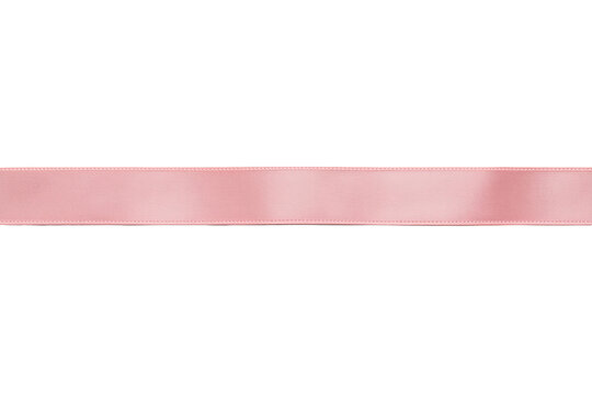 Straight pale pink satin ribbon strip