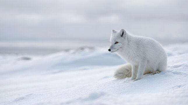 Arctic Fox in Winter Tundra