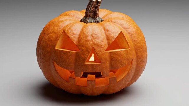 Jack o lantern with flickering flame