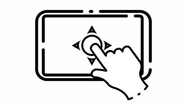 Hand touch screen to mobile phone animation video