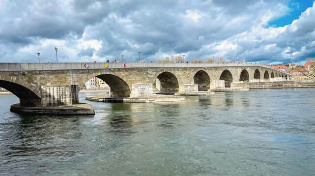 Stone Bridge Across the Danube in Regensburg