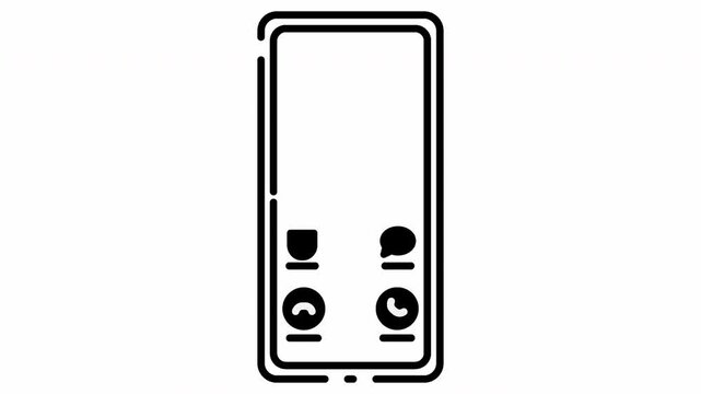 mobile phone with user interface and menu moving animation video icon,representative high technology phone for people.