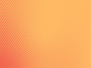 Obraz premium Retro halftone dot pattern with a warm orange and red gradient background