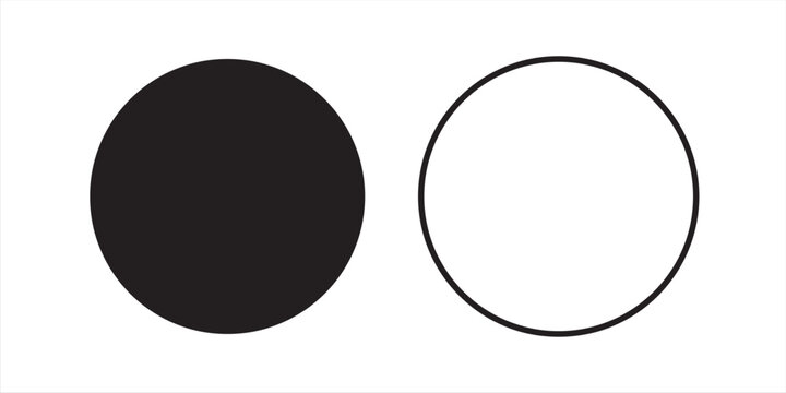 circel line with outlines and fill colors, fields for logos or symbols, math teaching pictures.