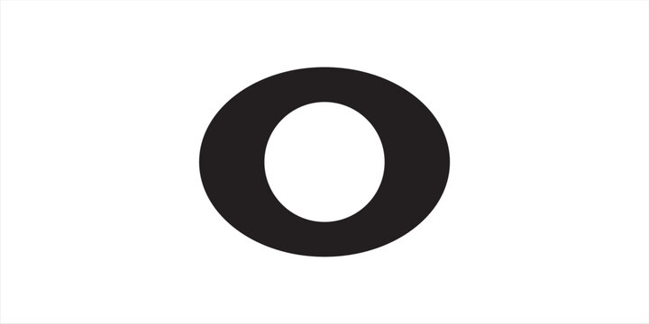 Black oval ring with white circle center &mdash; eye shape symbol