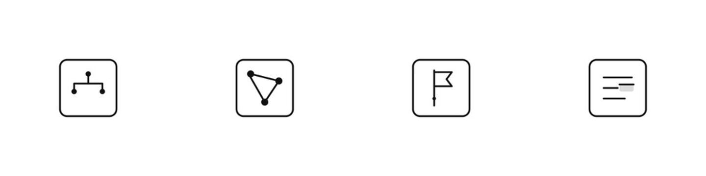 Article Hierarchy and Cross-Reference Link Line Icon Set - Article Hierarchy, Cross-Reference Link, Content Freshness, Search Relevance