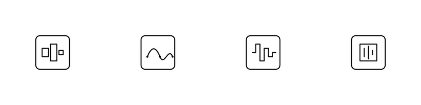 Phoneme Sequence and Prosody Pitch Line Icon Set - Phoneme Sequence, Prosody Pitch, Voice Cloning, Audio Output