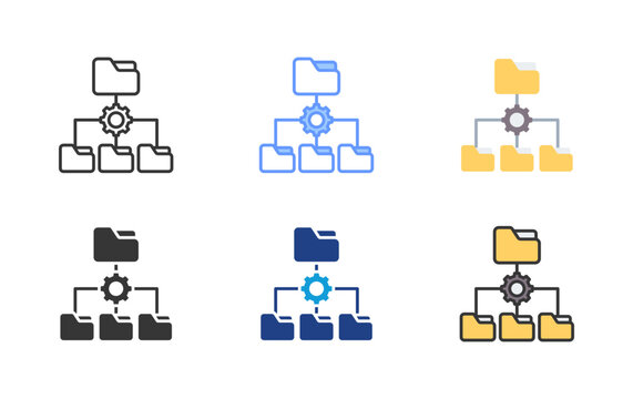 Folder  Management Icon Set Multiple Style Collection