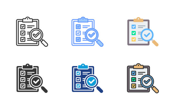 Data Verification Icon Set Multiple Style Collection