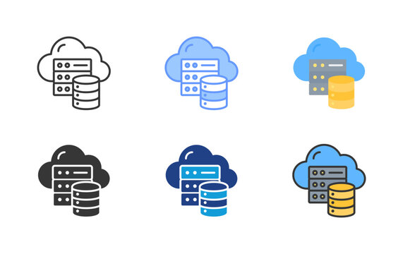 Database Server Icon Set Multiple Style Collection