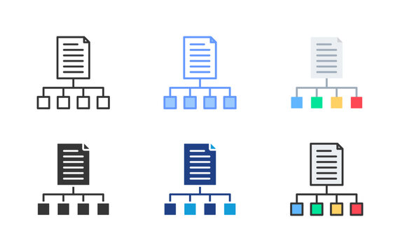 Classification Icon Set Multiple Style Collection