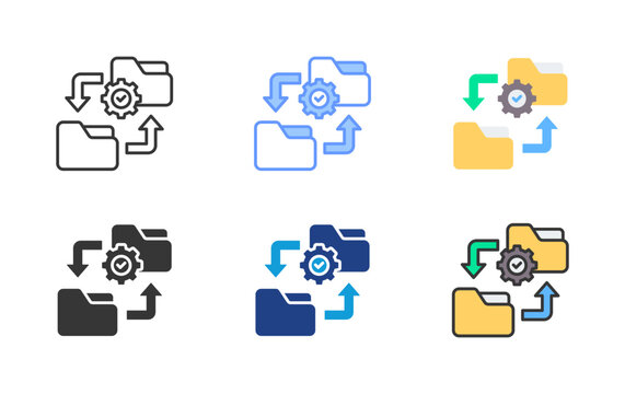 Data Transfer Icon Set Multiple Style Collection