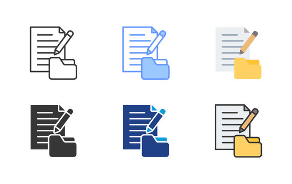Document Writing Icon Set Multiple Style Collection
