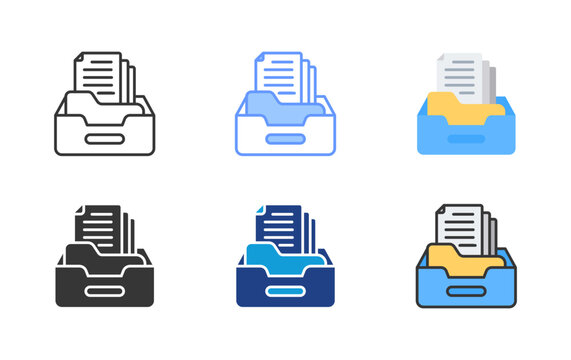 File Archive Icon Set Multiple Style Collection