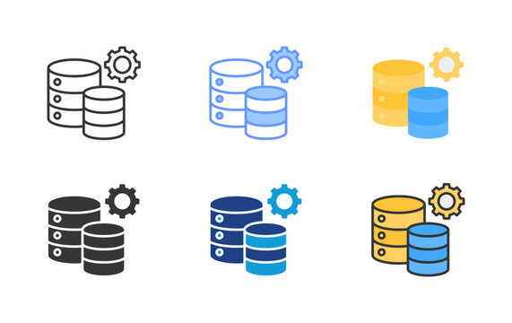 Database Management Icon Set Multiple Style Collection